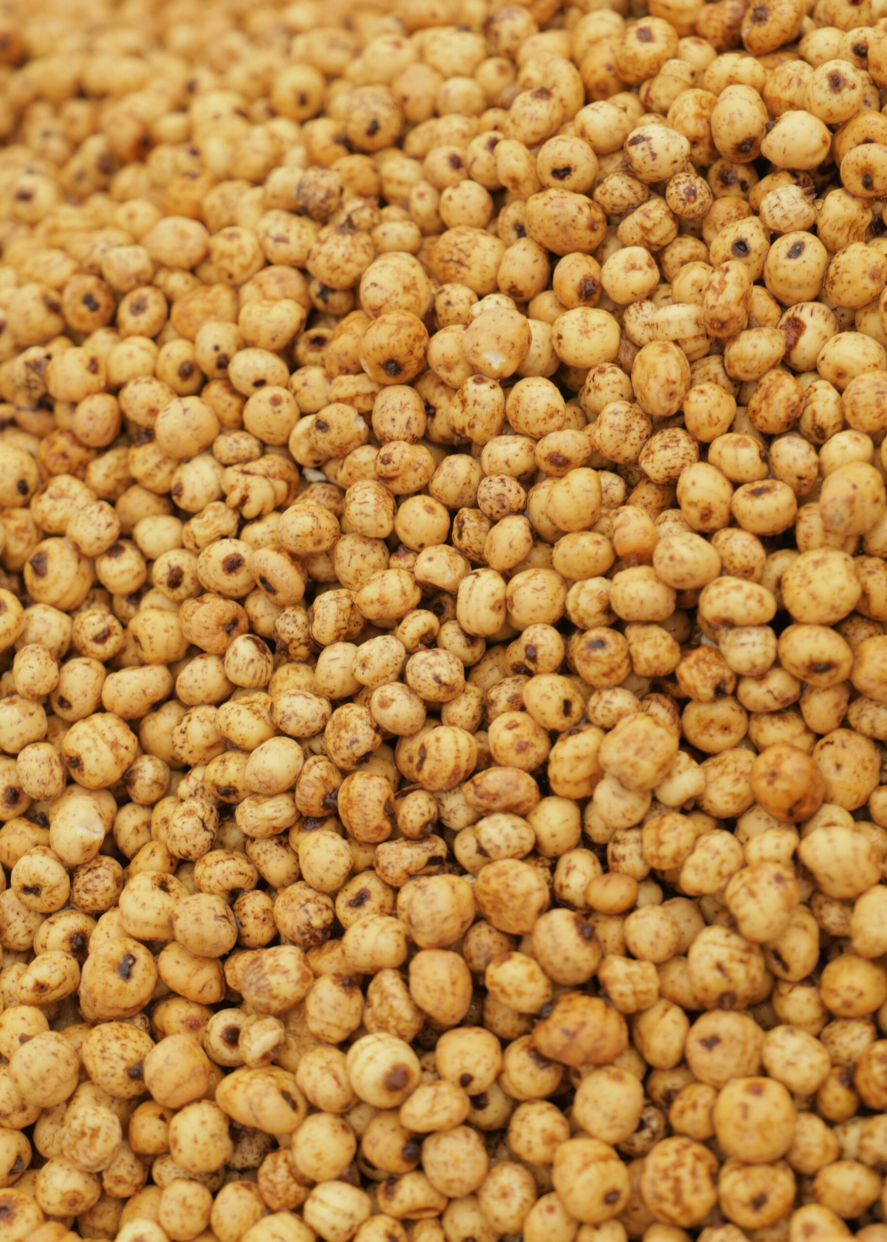A close-up view of a large pile of freshly harvested soybeans with a textured surface, perfect for agricultural themes.