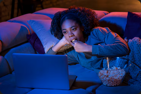 What Is Blue Light Exposure Doing to Your Sleep? screenshot 2025 10 28 at 14 56 57 medium shot woman eating popcorn free photo