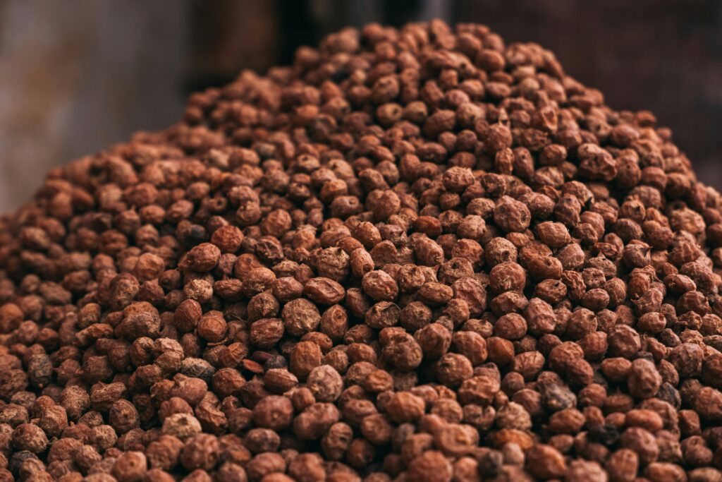 Tiger Nuts (Ofio): The Lactose-Free 'Milk' Hiding in Plain Sight Close-up of dried tiger nuts displayed at a market in Jos, Nigeria, showcasing their rich texture. Tiger Nuts (Ofio): The Lactose-Free 'Milk' Hiding in Plain Sight